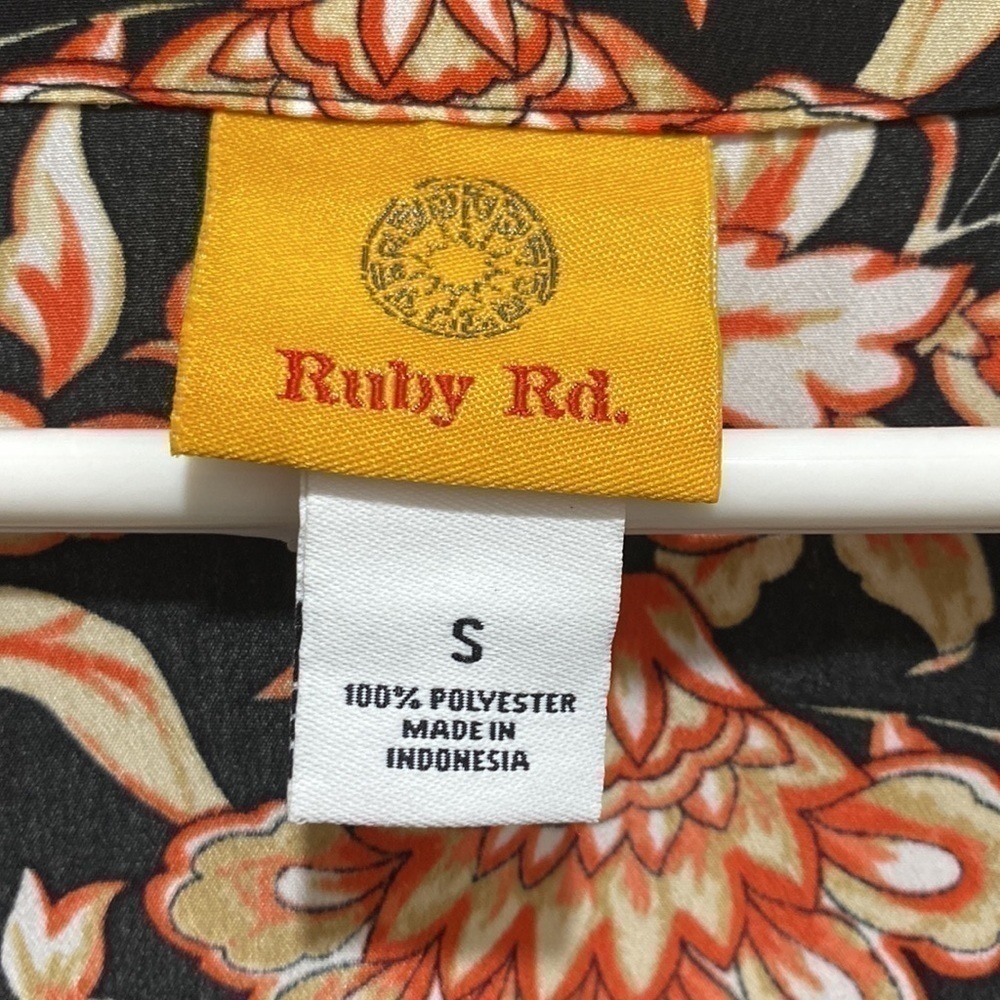 RUBY Rd Floral Print Fringe Kimono Cardigan Small Open Front Swim π - Picture 2 of 6